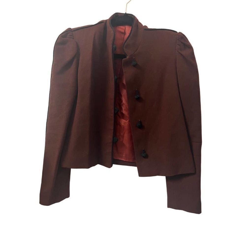 CAROLE LITTLE for SAINT-TROPEZ WEST Women’s burgundy wool Vintage blazer 2